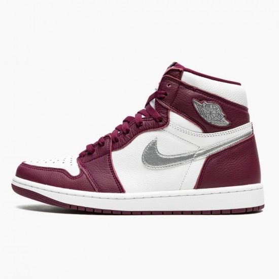 Women/Men Air Jordan 1 Retro High OG Bordeaux 555088-611 Jordan Shoes