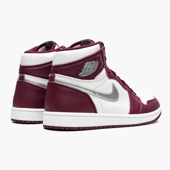 Women/Men Air Jordan 1 Retro High OG Bordeaux 555088-611 Jordan Shoes