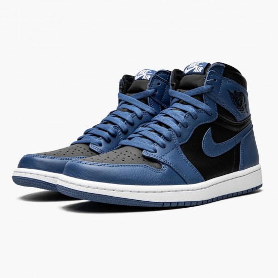 Women/Men Air Jordan 1 Retro High OG Dark Marina Blue 555088-404 Jordan Shoes