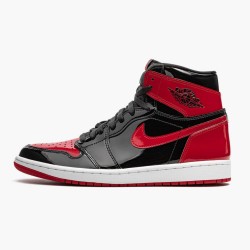 Men Air Jordan 1 Retro High OG Patent Bred Red 555088-063 Jordan Shoes