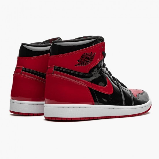 Men Air Jordan 1 Retro High OG Patent Bred Red 555088-063 Jordan Shoes