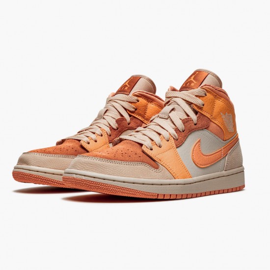 Women/Men Air Jordan 1 Mid Apricot Orange Apricot Agate Terra Blush DH4270-800 Jordan Shoes