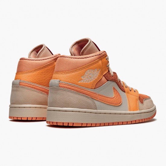 Women/Men Air Jordan 1 Mid Apricot Orange Apricot Agate Terra Blush DH4270-800 Jordan Shoes