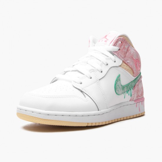 Womens Air Jordan 1 Mid SE GS Ice Cream DD1666-100 Jordan Shoes