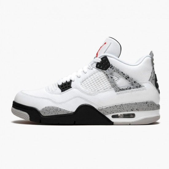 Men Air Jordan 4 Retro OG White Cement 840606-192 Jordan Shoes