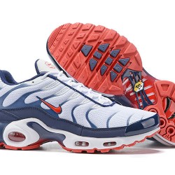 Men Nike Air Max Plus Tn QS White Blue and Red Shoes