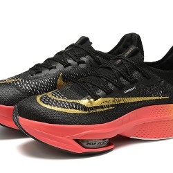 Men Nike Air Zoom Alphafly Next 2 Black Gold Shoes 