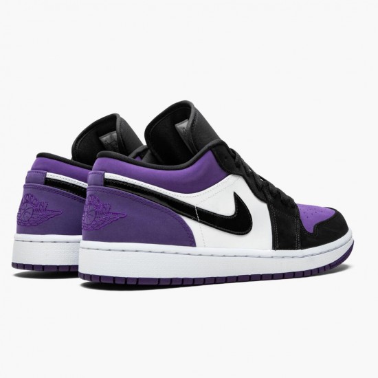 Air Jordan 1 Low "Court Purple" 553558 125 White/Black-Court Purple AJ1 Jordan