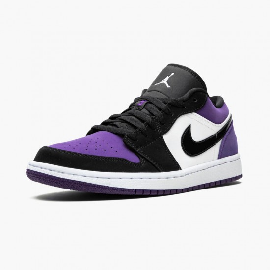 Air Jordan 1 Low Court Purple 553558 125 White/Black-Court Purple AJ1 Jordan