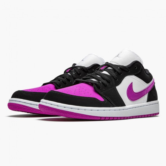 Air Jordan 1 Retro Low "Black Cactus Flower" DC0774 005 Black/White-Starfish AJ1 Jordan