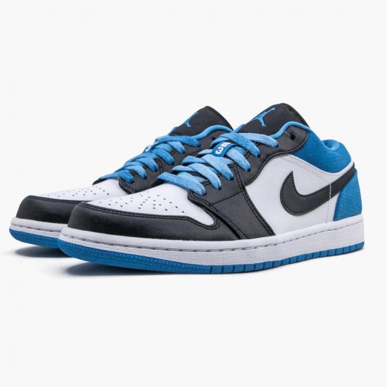 Air Jordan 1 Retro Low "Laser Blue" CK3022 004 Black/Black-Laser Blue-White AJ1 Jordan
