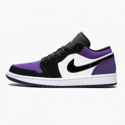 Air Jordan 1 Low "Court Purple" 553558 125 White/Black-Court Purple AJ1 Jordan