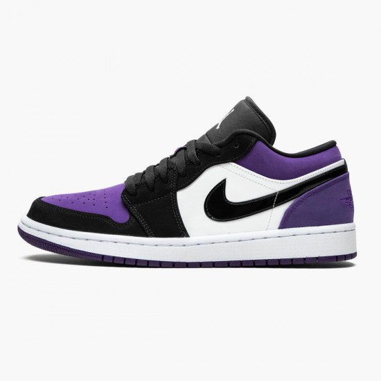 Air Jordan 1 Low Court Purple 553558 125 White/Black-Court Purple AJ1 Jordan