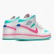 Air Jordan 1 Mid Digital Pink Womens White/Digital Pink-Aurora Gree 555112 102 AJ1 Jordan