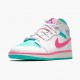 Air Jordan 1 Mid Digital Pink Womens White/Digital Pink-Aurora Gree 555112 102 AJ1 Jordan