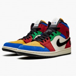 Air Jordan 1 Mid SE "Fearless" Blue the Great Multicolor/Multicolor CU2805 100 AJ1 Jordan