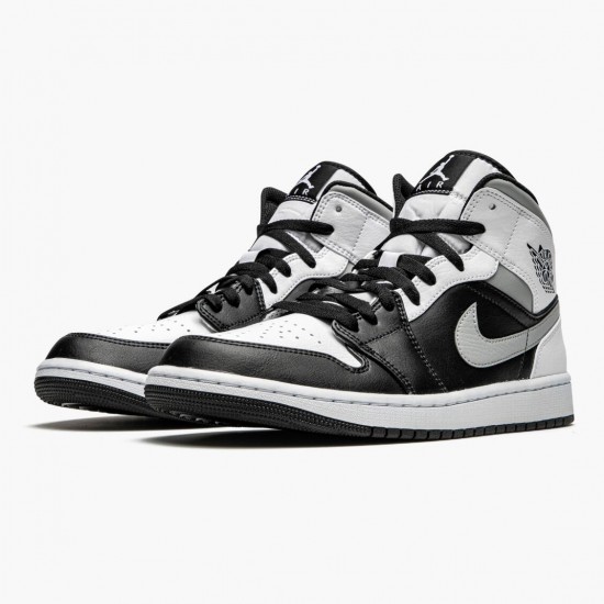 Air Jordan 1 Mid "White Shadow" Black/White-Lt Smoke Grey 554724 073 AJ1 Jordan