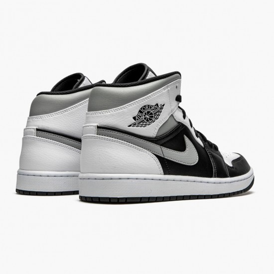 Air Jordan 1 Mid "White Shadow" Black/White-Lt Smoke Grey 554724 073 AJ1 Jordan