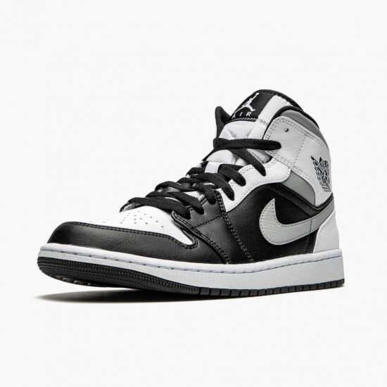 Air Jordan 1 Mid White Shadow Black/White-Lt Smoke Grey 554724 073 AJ1 Jordan