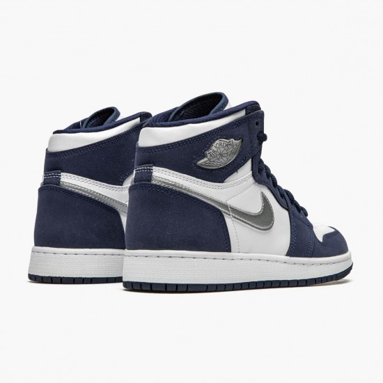 Air Jordan 1 Retro High COJP "Midnight Navy" White/Midnight Navy/Metallic S DC1788 100 AJ1 Jordan