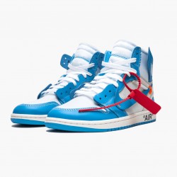 Air Jordan 1 Retro High Off-White "University Blue" AJ1 AQ0818 148 White/Dark Powder Blue-Cone Jordan