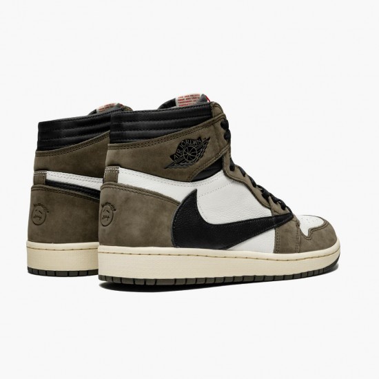 Air Jordan 1 High OG TS SP "Travis Scott" Sail/Dark Mocha-University Red CD4487 100 AJ1