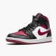 Air Jordan 1 Mid Bred Toe Black/Gym Red-White 554724 066 AJ1