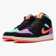 Air Jordan 1 Mid Candy Black/Total Orange 554725 083 AJ1 Jordan