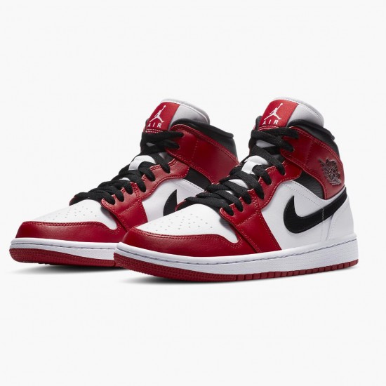 Air Jordan 1 Mid Chicago 2020 White/Gym Red-Black 554724 173 AJ1