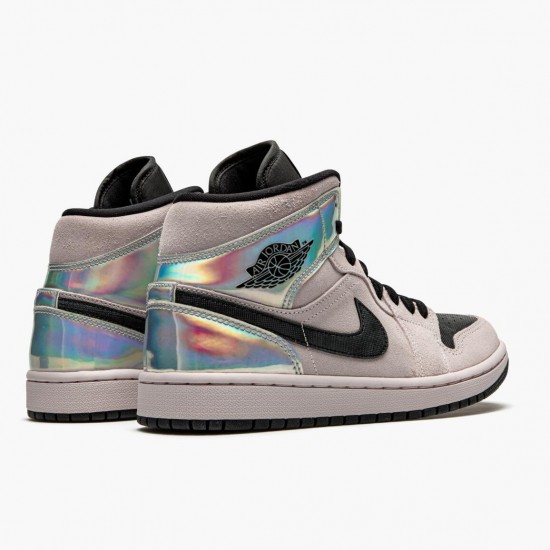 Air Jordan 1 Mid Dirty Powder Iridescent Barely Rose/Black/Multi BQ6472 602 AJ1 Jordan