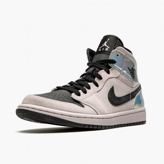 Air Jordan 1 Mid Dirty Powder "Iridescent" Barely Rose/Black/Multi BQ6472 602 AJ1 Jordan
