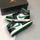 Air Jordan 1 Mid Pine Green Black/Gym Red-White-Pine Green 554724 067 AJ1