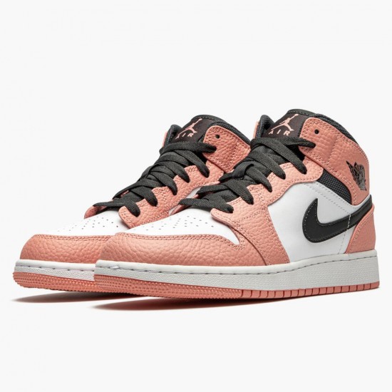 Air Jordan 1 Mid Pink Quartz Pink Quartz/DK Smoke Grey 555112 603 AJ1