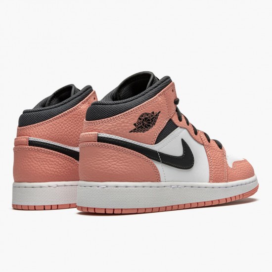 Air Jordan 1 Mid Pink Quartz Pink Quartz/DK Smoke Grey 555112 603 AJ1