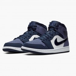 Air Jordan 1 Mid "Sanded Purple" Obsidian/Sanded Purple/White 554724 445 AJ1 Jordan