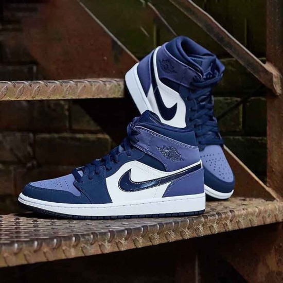 Air Jordan 1 Mid Sanded Purple Obsidian/Sanded Purple/White 554724 445 AJ1 Jordan