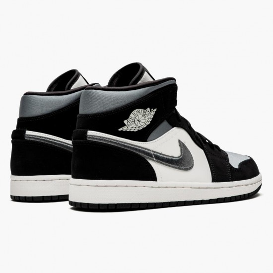 Air Jordan 1 Mid "Satin Grey Toe" Black/Anthracite-Sail 852542 011 AJ1