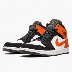 Air Jordan 1 Mid "Shattered Backboard" Black/White-Starfish 554724 058 AJ1