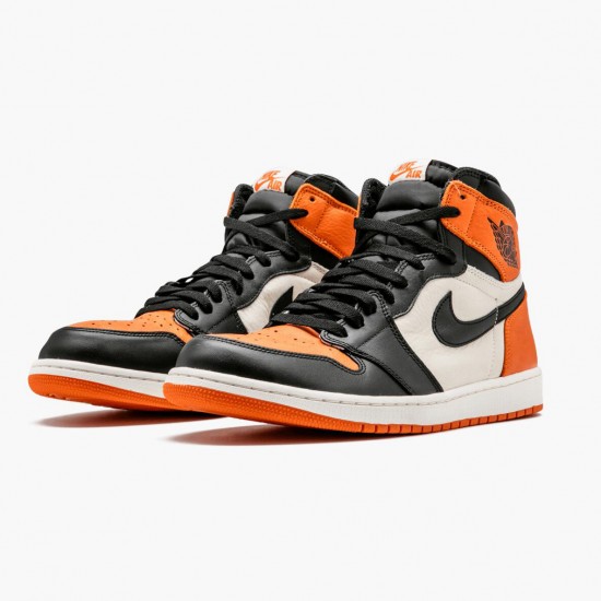 Air Jordan 1 Retro Shattered Backboard Black/Starfish-Sail 555088 005 AJ1 Jordan