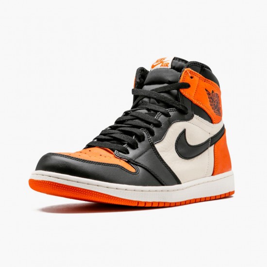 Air Jordan 1 Retro Shattered Backboard Black/Starfish-Sail 555088 005 AJ1 Jordan