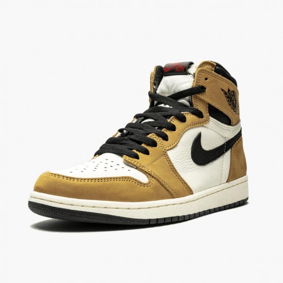 Air Jordan 1 "Rookie of the Year" Golden Harvest/Black-Sail 555088 700 AJ1 Jordan