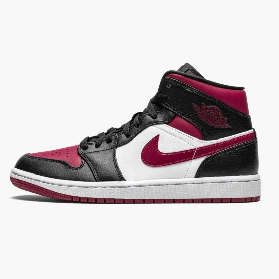 Air Jordan 1 Mid Bred Toe Black/Gym Red-White 554724 066 AJ1