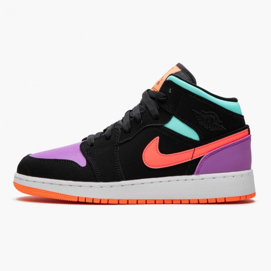 jordan aj 1 mid black total orange