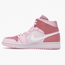 Air Jordan 1 Mid "Digital Pink" Digital Pink/White-Pink Foam-Sail CW5379 600 Womens AJ1 Jordan