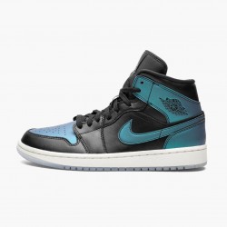 Air Jordan 1 Mid "Iridescent Black" Black/Pale Ivory-Multi-Color BQ6472 009 AJ1 Jordan