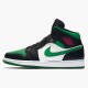 Air Jordan 1 Mid Pine Green Black/Gym Red-White-Pine Green 554724 067 AJ1