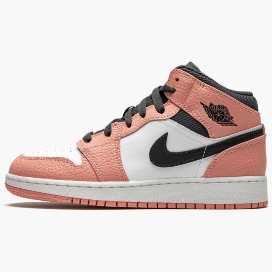 Air Jordan 1 Mid Pink Quartz Pink Quartz/DK Smoke Grey 555112 603 AJ1