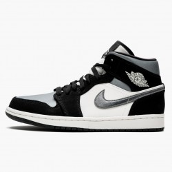 Air Jordan 1 Mid "Satin Grey Toe" Black/Anthracite-Sail 852542 011 AJ1