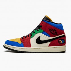 Air Jordan 1 Mid SE "Fearless" Blue the Great Multicolor/Multicolor CU2805 100 AJ1 Jordan