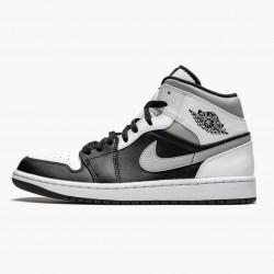 Air Jordan 1 Mid "White Shadow" Black/White-Lt Smoke Grey 554724 073 AJ1 Jordan